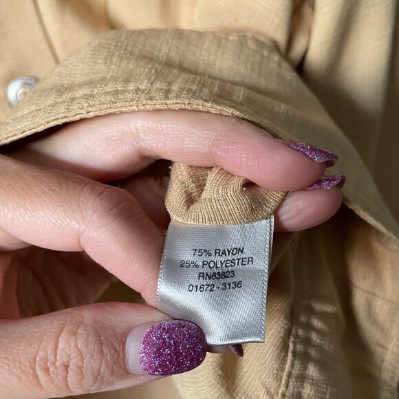 Christopher & Banks Yellow Lightweight Button Up Jacket Women's Size XL Pockets - Picture 3 of 8